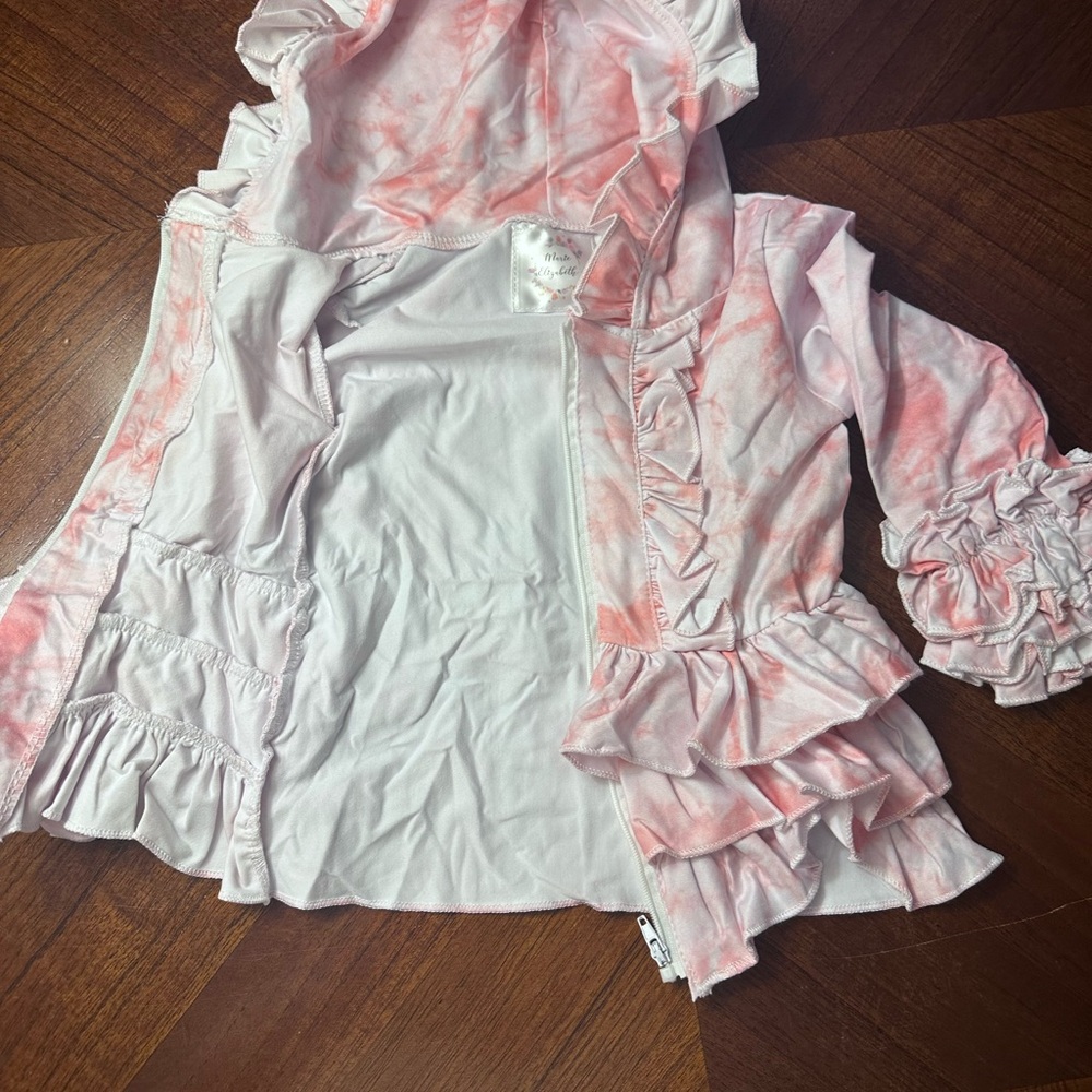 Pink Ruffled Hooded Jacket - Picture 3 of 5